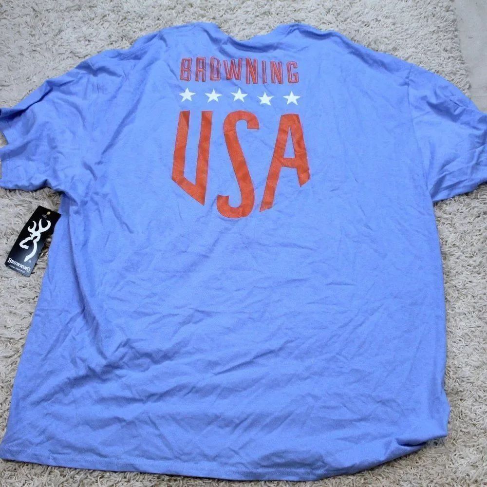 NEW Browning Women's USA Stars T-Shirt Carolina Blue